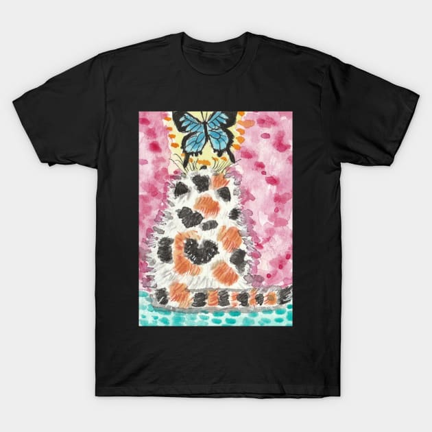 Calico kitten  art butterfly T-Shirt by SamsArtworks